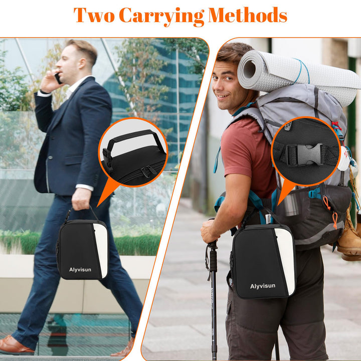 Alyvisun Insulated Lunch Bag, 7L Reusable Leakproof Lunch Box Bag for Women With Snap On Carrying Handle, For Women Men Children Outdoor Picnic Work (Black)