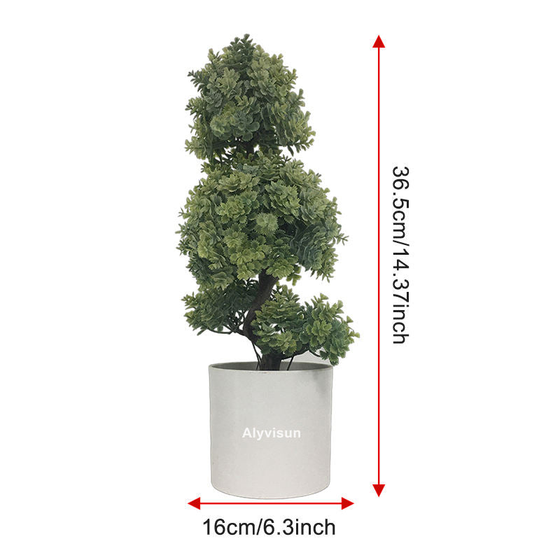 14inch Tall Living Faux Boxwood Artificial Olive Tree Simulation Artificial Eucalyptus Tree Plastic Home Outdoor Pine Grass