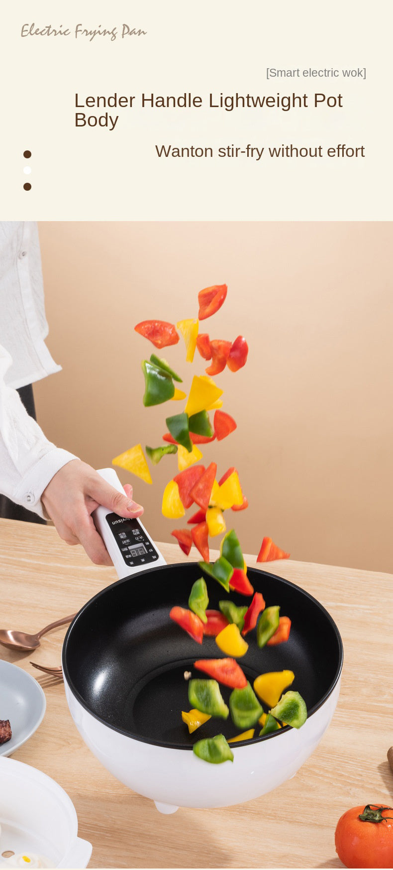 1.6L Multi-Function Computer Board Electric Hot Pot/Wok/Noodles Cooker/Steak Pot/Soup Pot/Cook Rice/Travel Cooker (With steamer)