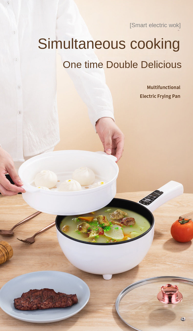 1.6L Multi-Function Computer Board Electric Hot Pot/Wok/Noodles Cooker/Steak Pot/Soup Pot/Cook Rice/Travel Cooker (With steamer)