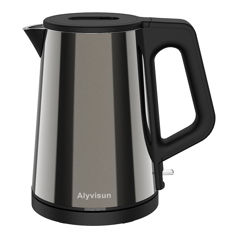 1L Stainless Steel Electric Kettle with Double Wall, Cordless Hot Water Boiler, Simple Design Tea Kettle