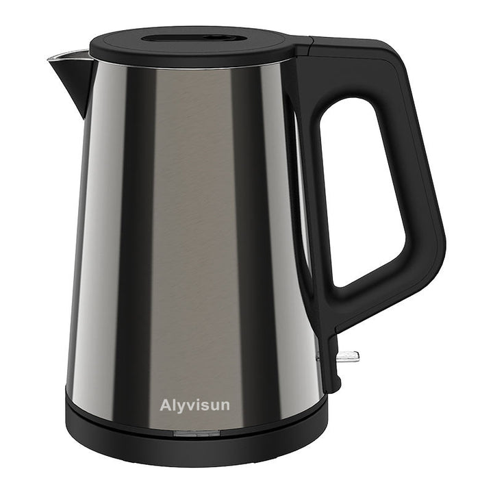 1L Stainless Steel Electric Kettle with Double Wall, Cordless Hot Water Boiler, Simple Design Tea Kettle