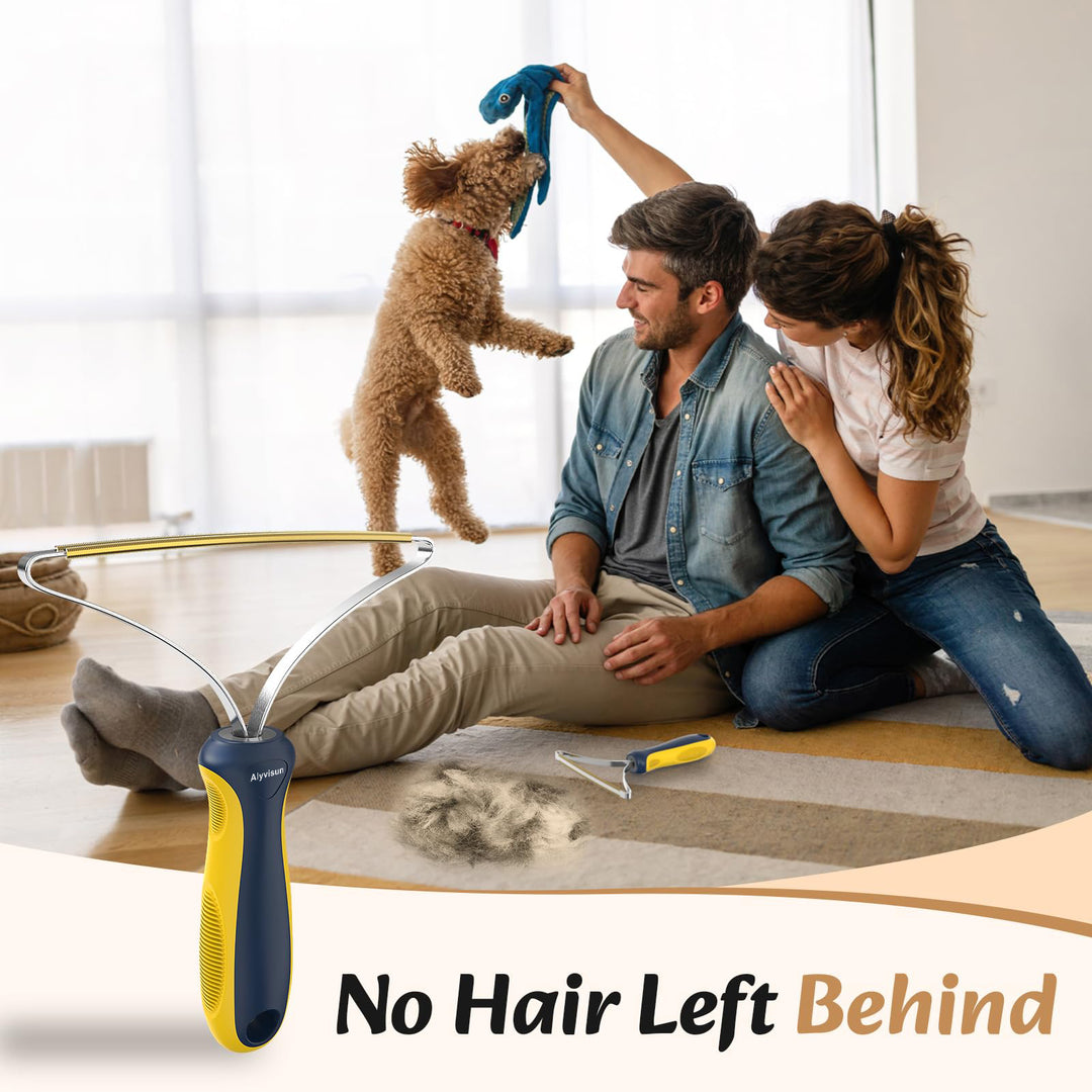 Alyvisun Lint Shaver, [Rubber Handle & Gentle Tooth] Carpet Lint Remover Scraper Tool, Portable Fuzz Shaver for Pet Hair Remover, Handheld Small Carpet Rake Brush