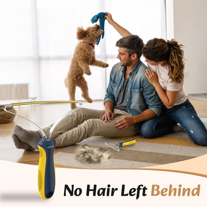 Alyvisun Lint Shaver, [Rubber Handle & Gentle Tooth] Carpet Lint Remover Scraper Tool, Portable Fuzz Shaver for Pet Hair Remover, Handheld Small Carpet Rake Brush