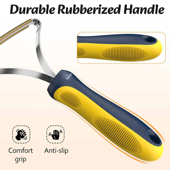 Alyvisun Lint Shaver, [Rubber Handle & Gentle Tooth] Carpet Lint Remover Scraper Tool, Portable Fuzz Shaver for Pet Hair Remover, Handheld Small Carpet Rake Brush