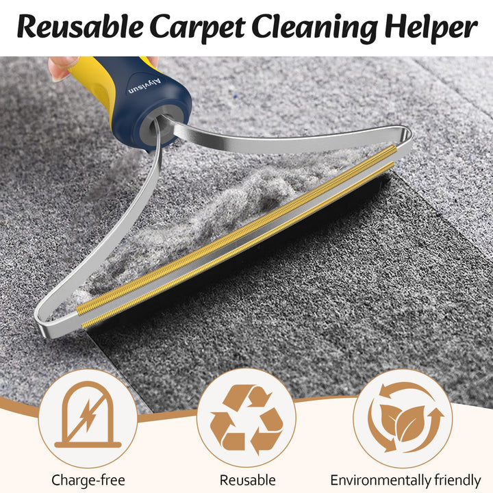 Alyvisun Lint Shaver, [Rubber Handle & Gentle Tooth] Carpet Lint Remover Scraper Tool, Portable Fuzz Shaver for Pet Hair Remover, Handheld Small Carpet Rake Brush
