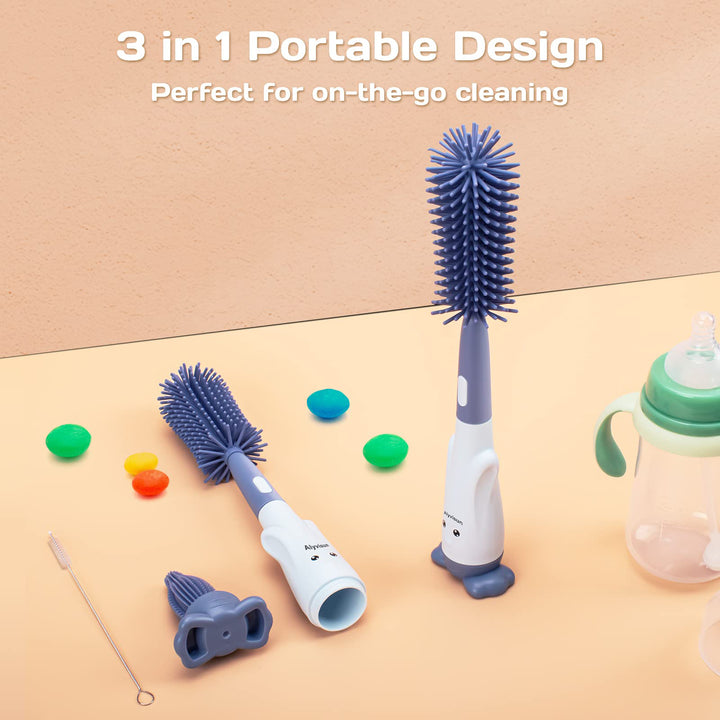 Alyvisun Bottle Brush, Silicon, Baby Blue, One Size