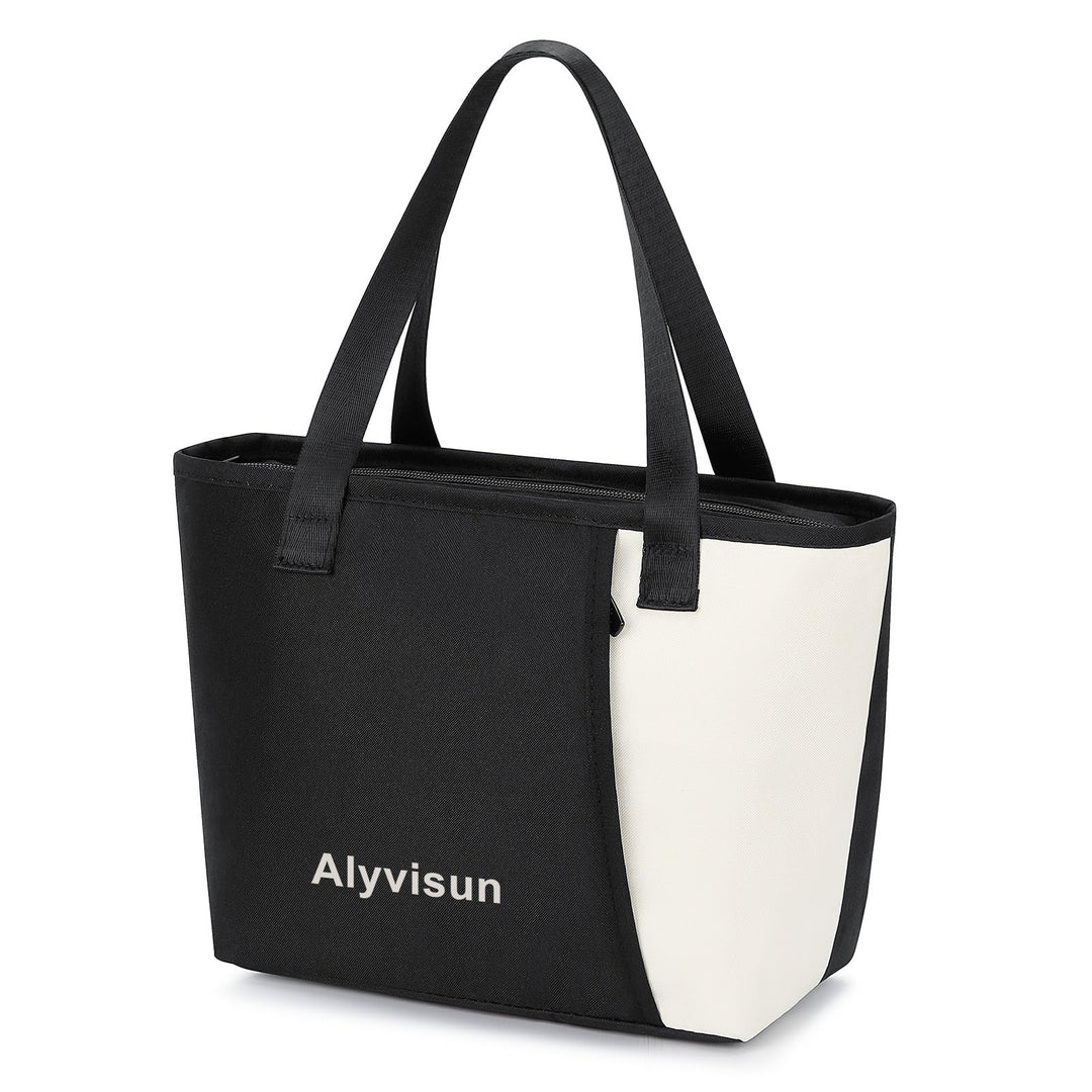 Alyvisun Lunch Bags For Women, Reusable Leakproof Insulated Lunch Bag, 6.5L Lunch Box Bag For School, Outdoor Picnic, Work (Black)