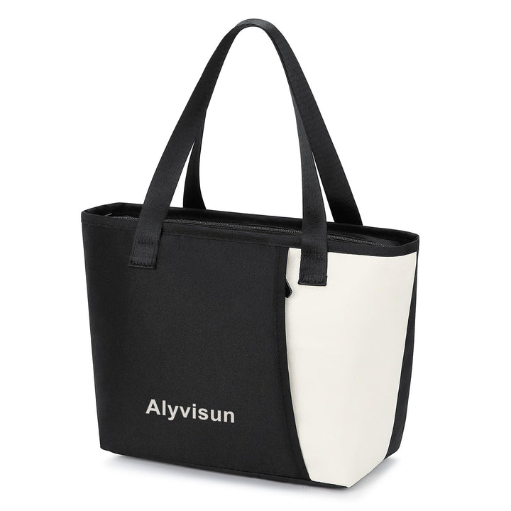 Alyvisun Lunch Bags For Women, Reusable Leakproof Insulated Lunch Bag, 6.5L Lunch Box Bag For School, Outdoor Picnic, Work (Black)