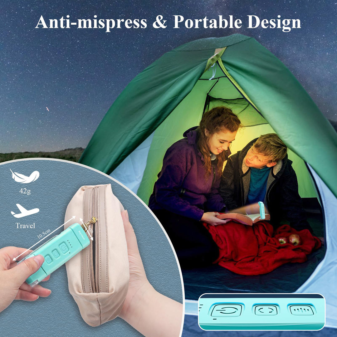 Alyvisun Reading Light, 3 Color Modes & 5 Dimmable Brightness Book Light, [Timer Feature & USB Rechargeable] Reading Lamp, Clip on Lamp for Books in Bed, 80-hr Battery Life(Blue)