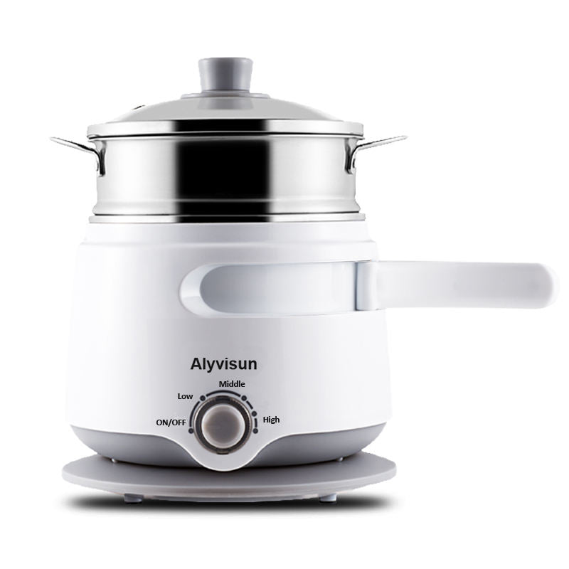 Double Layer Stainless Steel Inner Pot Electric Skillet Keep Warm Small Size Personal Electric Multi Cooker