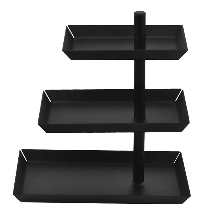 Cupcake Stand 3 Tier Stainless Steel Display Rack Presents Display Stand for Kitchen Celebration Supplies Anniversary Banquet, Black/Gold