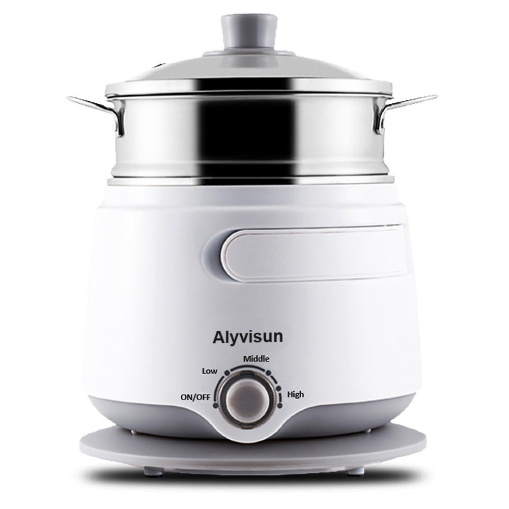 Double Layer Stainless Steel Inner Pot Electric Skillet Keep Warm Small Size Personal Electric Multi Cooker