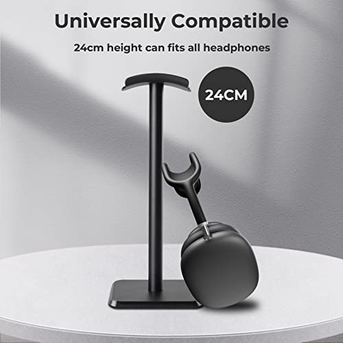 Alyvisun Headphones Stand [Weighted Base & Taller Height] Headset Holder Stand, Universal Headset Desk Hook for All Gaming Headset/Desktop Earphones