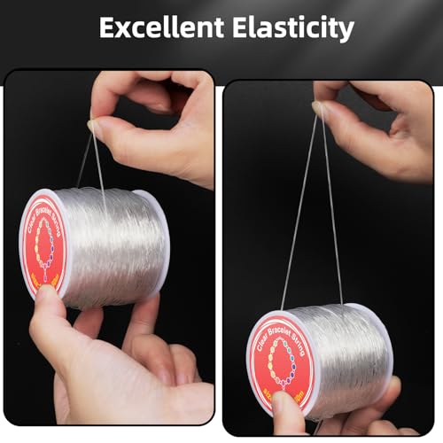 Alyvisun Clear 1mm×80m Elastic String - Durable Bracelet Elastic String for DIY Jewelry Making, Crafts, Decorations