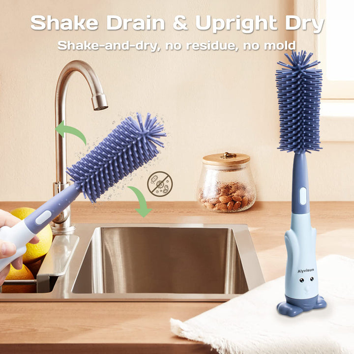 Alyvisun Bottle Brush, Silicon, Baby Blue, One Size