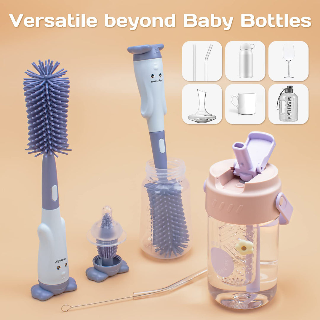 Alyvisun Bottle Brush, Silicon, Baby Blue, One Size