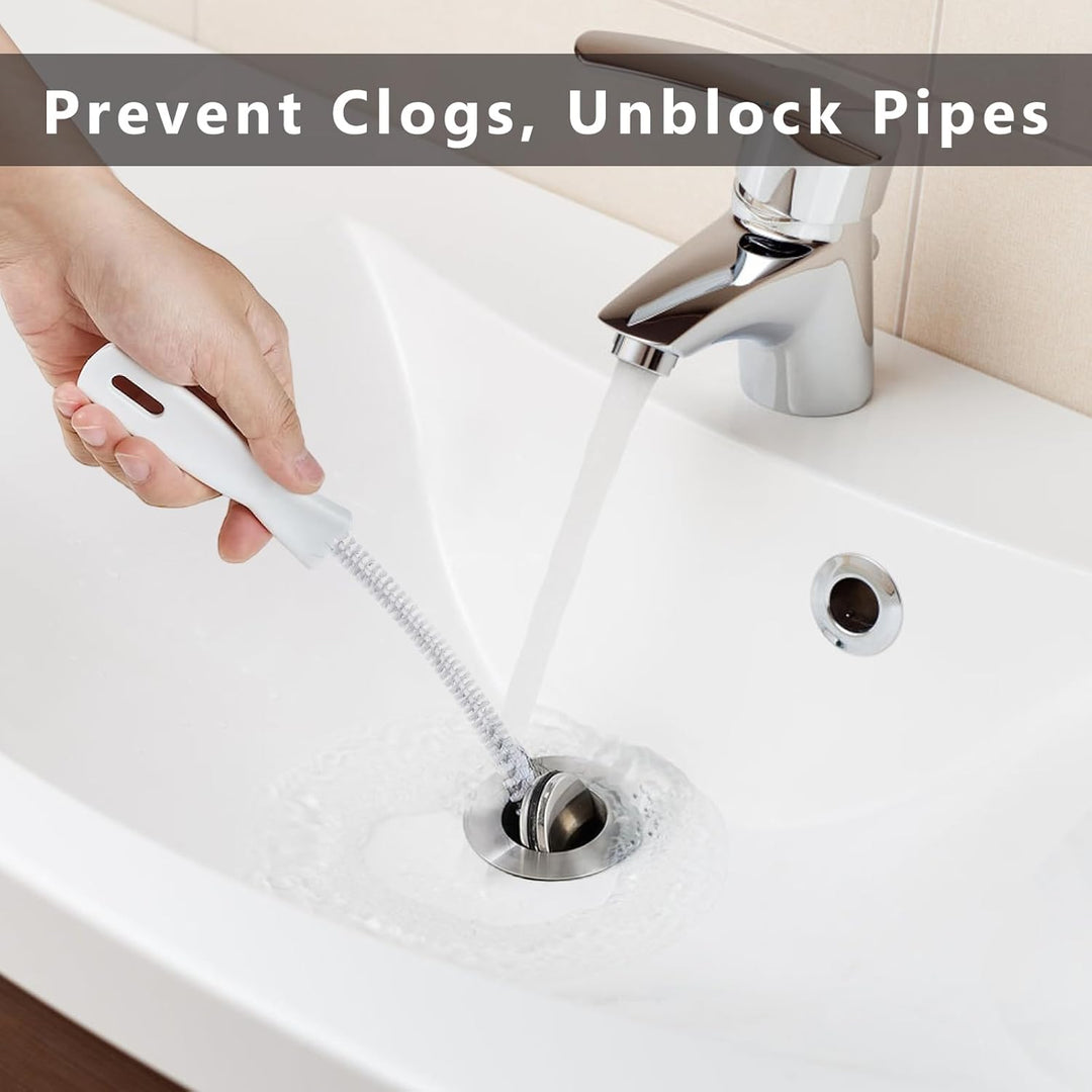 Alyvisun 4Pcs Sink Cleaning Brush, Flexible Unblocker Brushes Drain Dredge Tool Snake for Kitchen Bathroom Drain and Pipe Overflow, 45cm