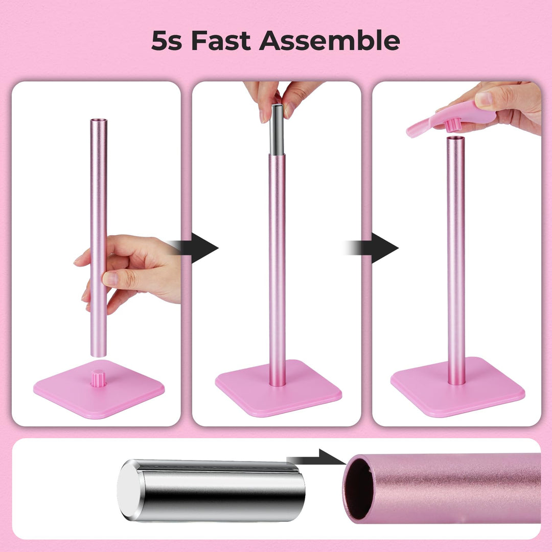 Alyvisun Headphones Stand [Weighted Base & Taller Height] Headset Holder Stand, Universal Headset Desk Hook for All Gaming Headset/Desktop Earphones, Pink
