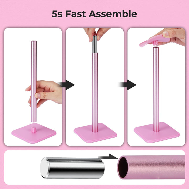 Alyvisun Headphones Stand [Weighted Base & Taller Height] Headset Holder Stand, Universal Headset Desk Hook for All Gaming Headset/Desktop Earphones, Pink