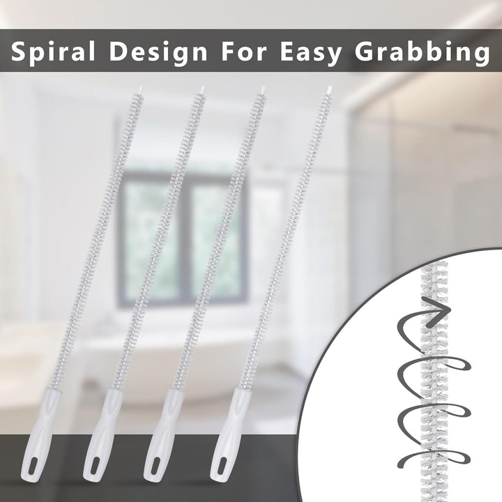 Alyvisun 4Pcs Sink Cleaning Brush, Flexible Unblocker Brushes Drain Dredge Tool Snake for Kitchen Bathroom Drain and Pipe Overflow, 45cm