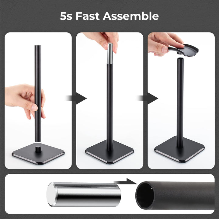 Alyvisun Headphones Stand [Weighted Base & Taller Height] Headset Holder Stand, Universal Headset Desk Hook for All Gaming Headset/Desktop Earphones