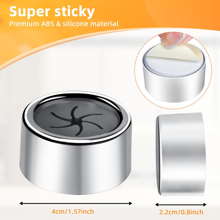 Alyvisun Self-Adhesive Tea Towel Holders, Round Bathroom Tea Towel Hooks Stick on Wall, Push in Suction Kitchen Holders for Towels/Rags/Gloves/Bags, No Drilling Needed