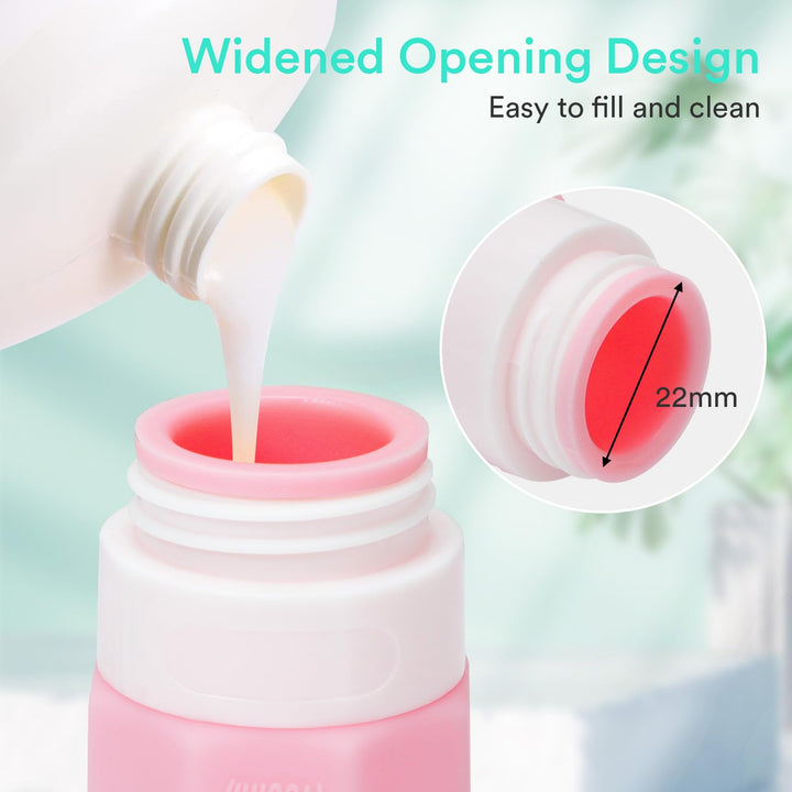 Alyvisun Travel Bottles for Toiletries 100ml, 5 Pack Silicone Refillable Travel Containers, Squeezable Toiletry Bottles with Storage Bag, for Shampoo, Lotion, Soap