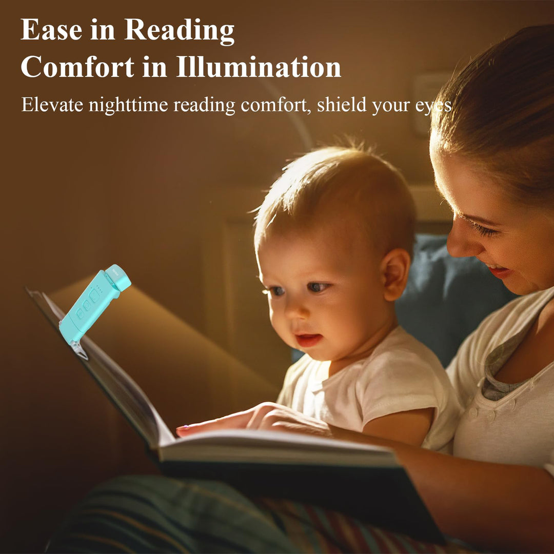 Alyvisun Reading Light, 3 Color Modes & 5 Dimmable Brightness Book Light, [Timer Feature & USB Rechargeable] Reading Lamp, Clip on Lamp for Books in Bed, 80-hr Battery Life(Blue)