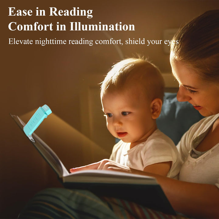 Alyvisun Reading Light, 3 Color Modes & 5 Dimmable Brightness Book Light, [Timer Feature & USB Rechargeable] Reading Lamp, Clip on Lamp for Books in Bed, 80-hr Battery Life(Blue)