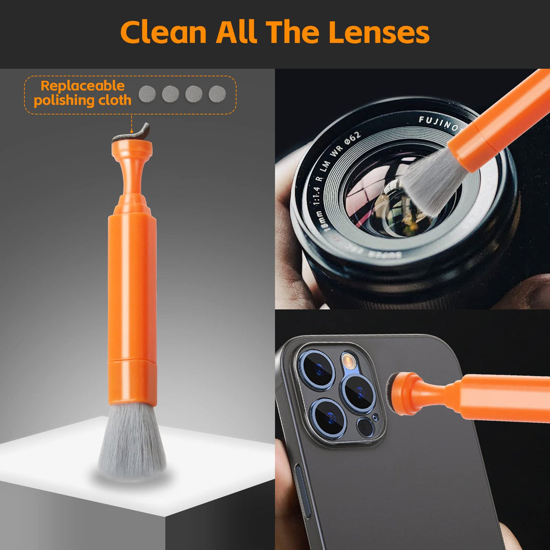 Alyvisun 11 in 1 Laptop Cleaning Kit, Multifunctional Keyboard Cleaner Brush with Keycap Puller for Tablet, Phones, PC, Orange