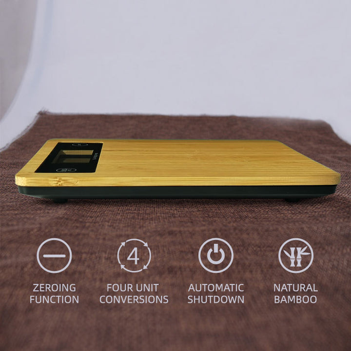 Natural Bamboo Electronic Fruit Food Weighing Scale for Kitchen Cooking