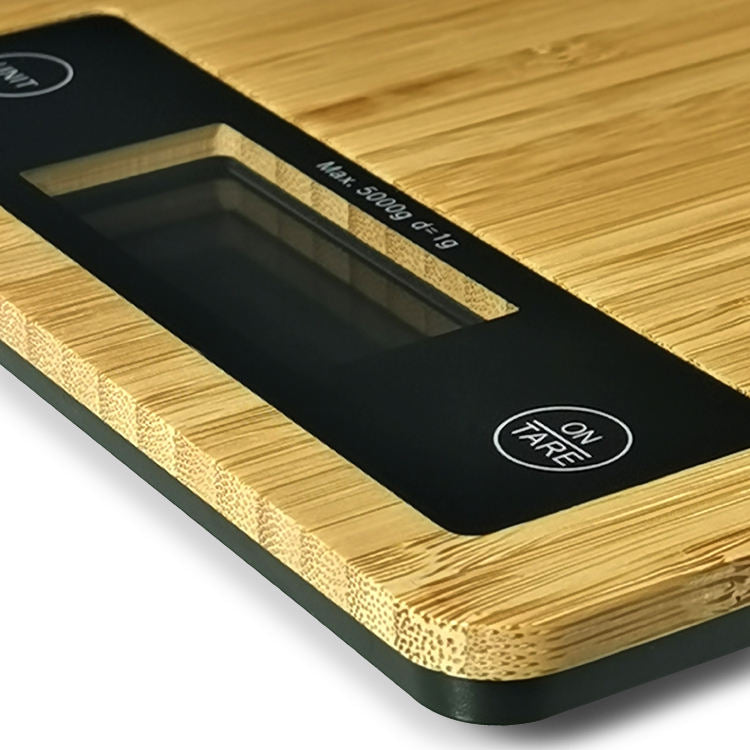 Natural Bamboo Electronic Fruit Food Weighing Scale for Kitchen Cooking