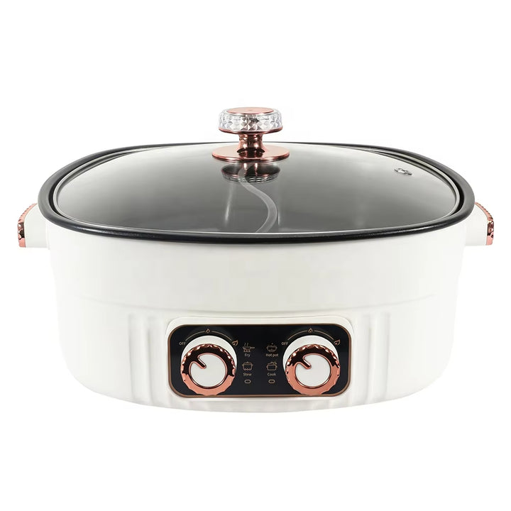Multifunctional Electric Cooker Dual-Bowl Hot Pot Nonstick Adjustable Temperature Split Bowl Hot Pot