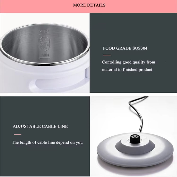 Double Layer Stainless Steel Inner Pot Electric Skillet Keep Warm Small Size Personal Electric Multi Cooker