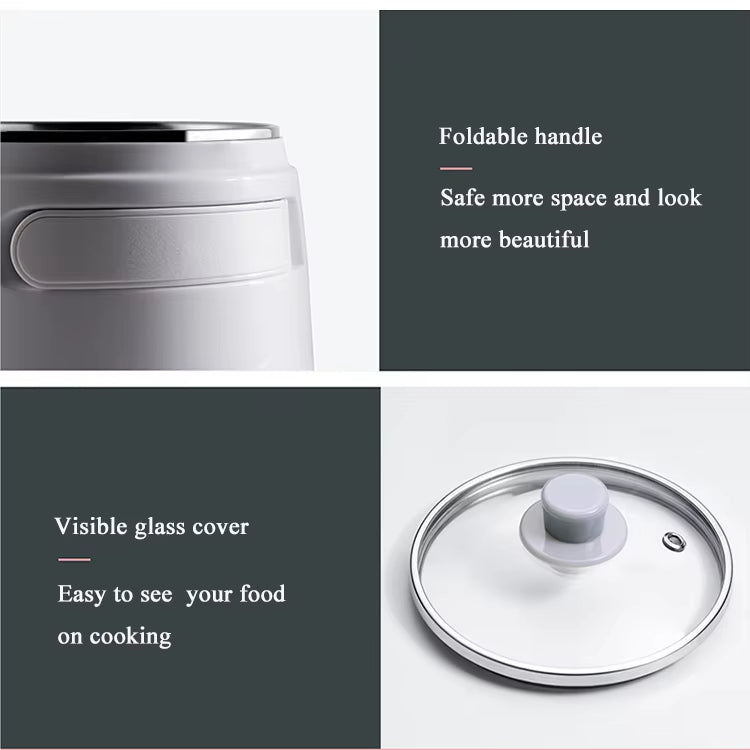Double Layer Stainless Steel Inner Pot Electric Skillet Keep Warm Small Size Personal Electric Multi Cooker