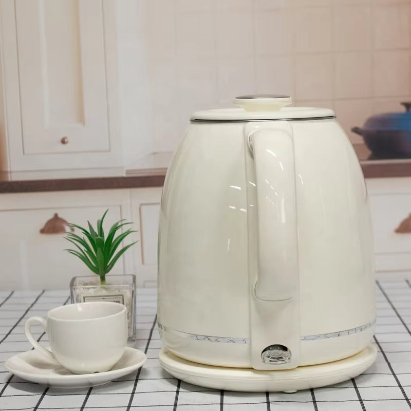 1.8L large-capacity electric kettle automatic power-off double layer anti-scald 304 stainless steel household kettle, Beige