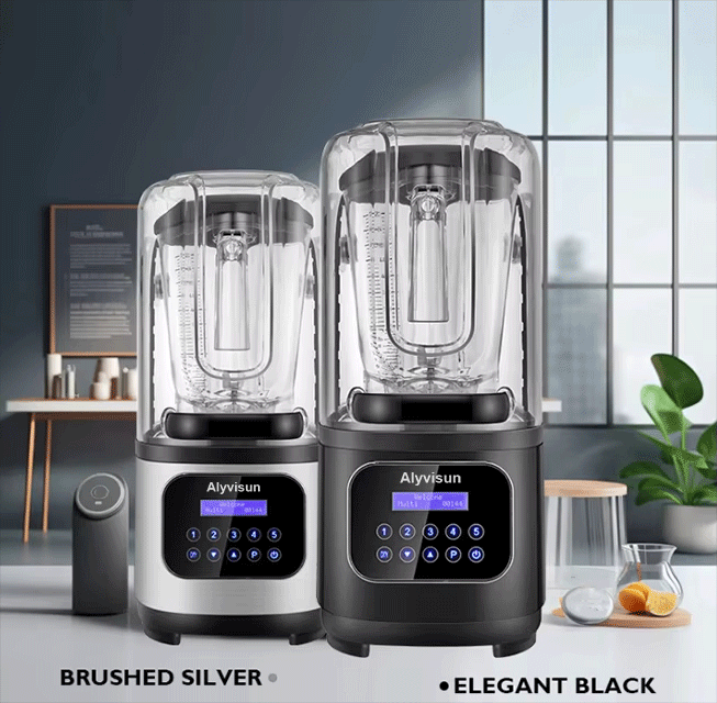 Heavy Duty Commercial Blender – High-Speed Silent Food Processor, Premium Kitchen Equipment Black/Silver