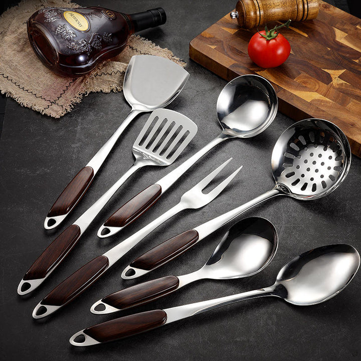 Home and Kitchen 7 Pieces Cooking Tools Heat Resistant Food Stainless Steel Kitchen Utensils Set