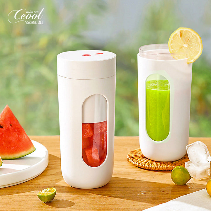 Portable USB Rechargeable Mini Handheld Juicer - BPA-Free, 300ml Capacity, Ideal for Home, Travel, and Camping