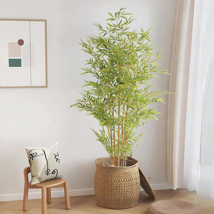High Quality Simulation Plant Plastic Material Interior Decoration Bonsai Aesthetic Room Decor Bamboo Basin