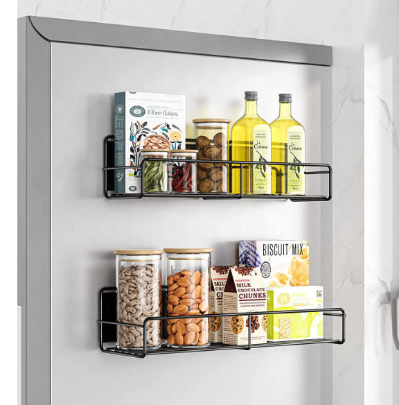Kitchen No Punching Wall-Mounted Shelves Storage Rack Fridge Magnetic Spice Rack Organizer