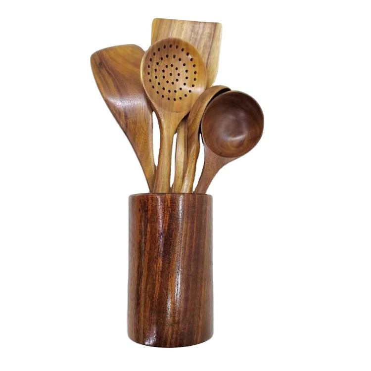 Kitchen Accessories Cuisine Gadget Tools Set Popular Wooden Kitchen Cooking Utensils Set