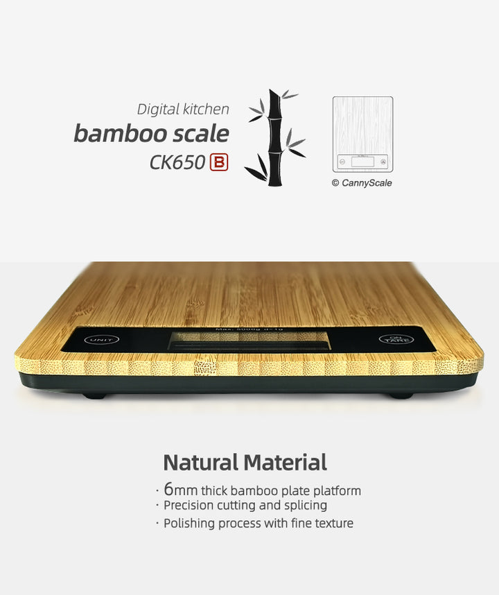 Natural Bamboo Electronic Fruit Food Weighing Scale for Kitchen Cooking