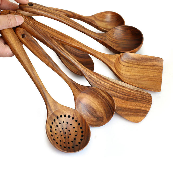 Kitchen Accessories Cuisine Gadget Tools Set Popular Wooden Kitchen Cooking Utensils Set