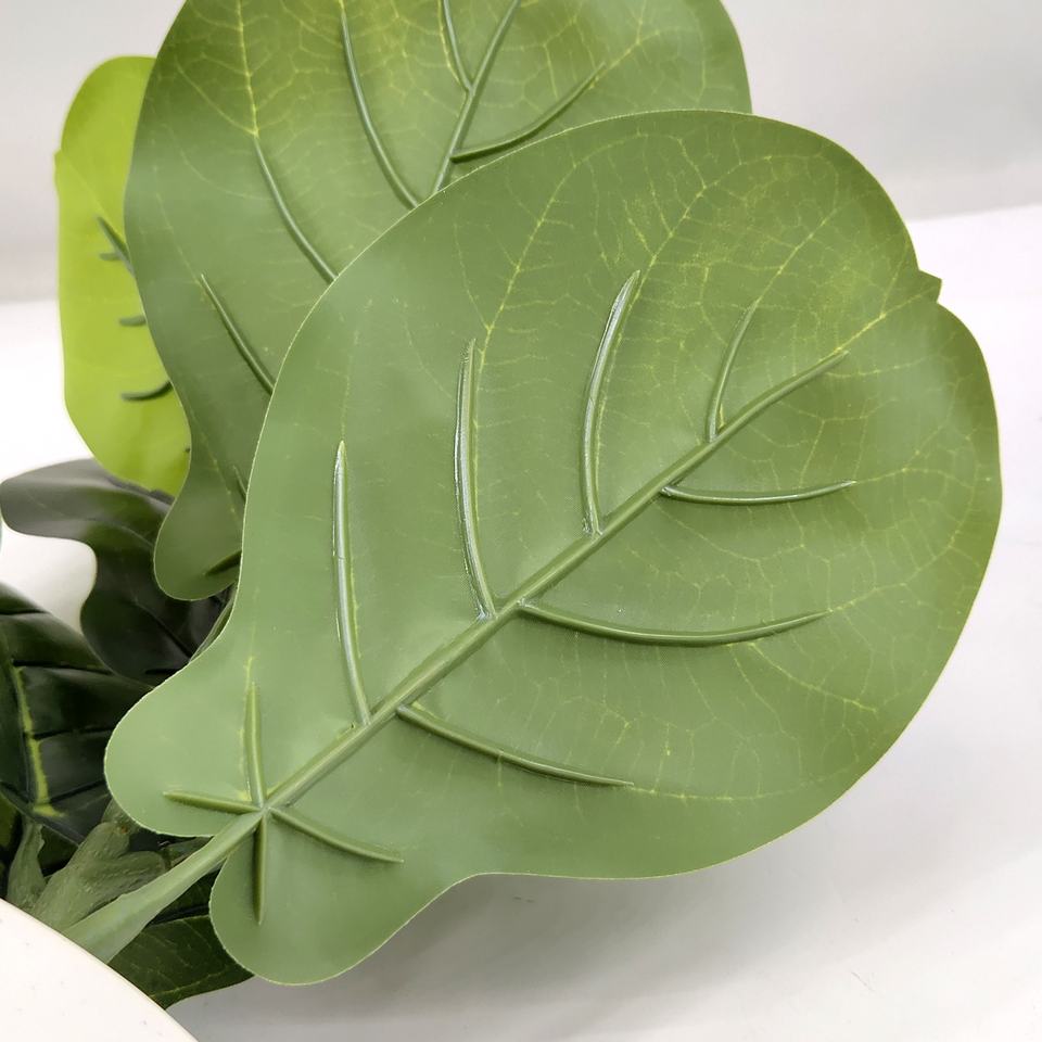 Bonsai Tree Plastic Artificial Ficus Lyrata Fiddle Leaf Plant