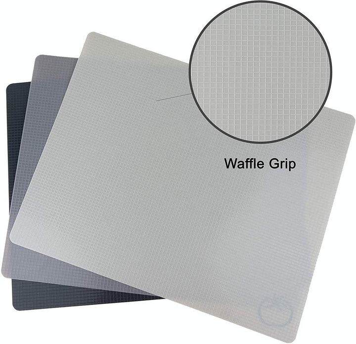 Plastic Cutting Board Flexible Mats With Food Icons, Set of 4, BPA-Free, Non-Porous, Upgrade 100% Anti-skid back and Dishwasher Safe, Modern Neutral Colors