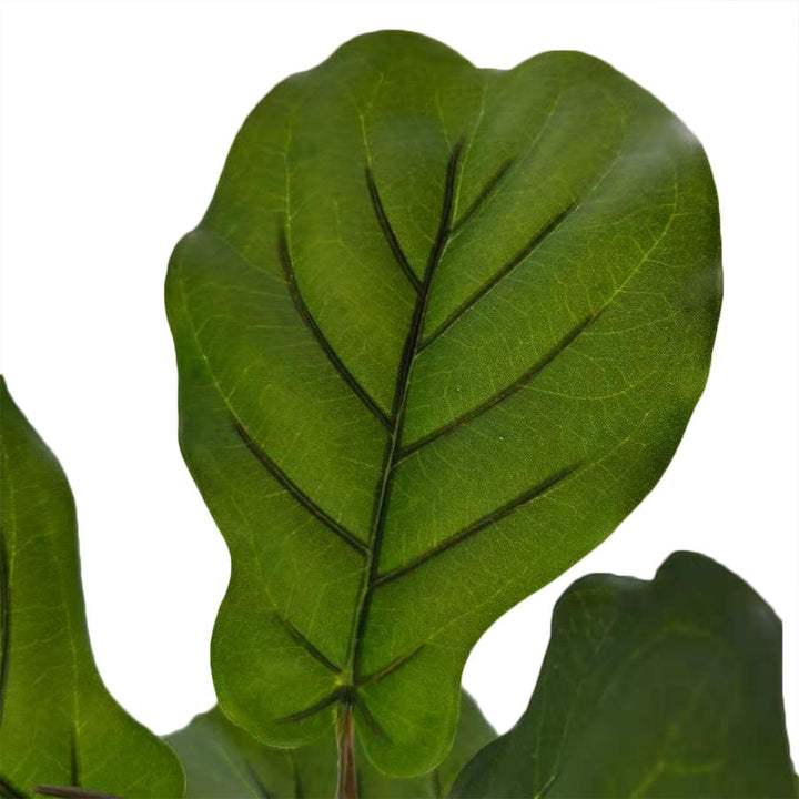 Artificial Fiddle Leaf Fig Tree, Faux Ficus Lyrata Plant with Realistic Leaves, Lifelike Home Decor Faux Tree in Stylish Pot for Indoor, Office, Living Room Decor