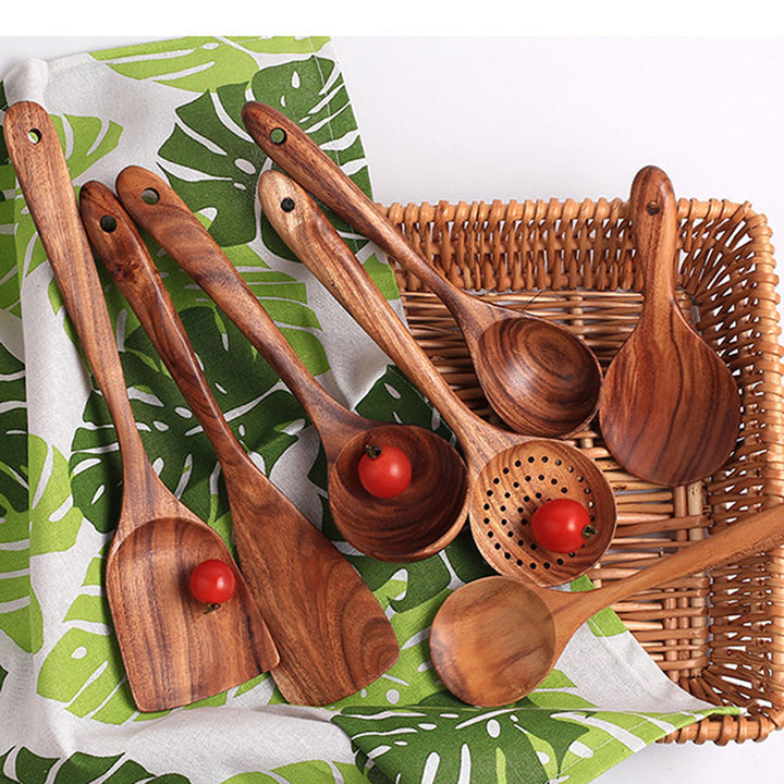 Kitchen Accessories Cuisine Gadget Tools Set Popular Wooden Kitchen Cooking Utensils Set