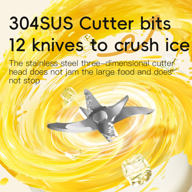 Compact Portable Juicer 850ml Multi-functional 12-blade Efficient and Quick Smoothie and Milkshake Blender Cup